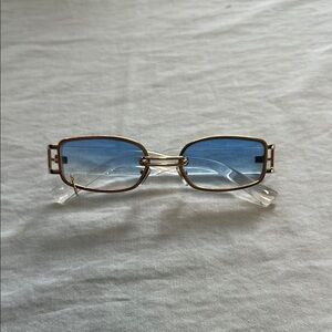 Stylish Blue and Gold Women's Sunglasses